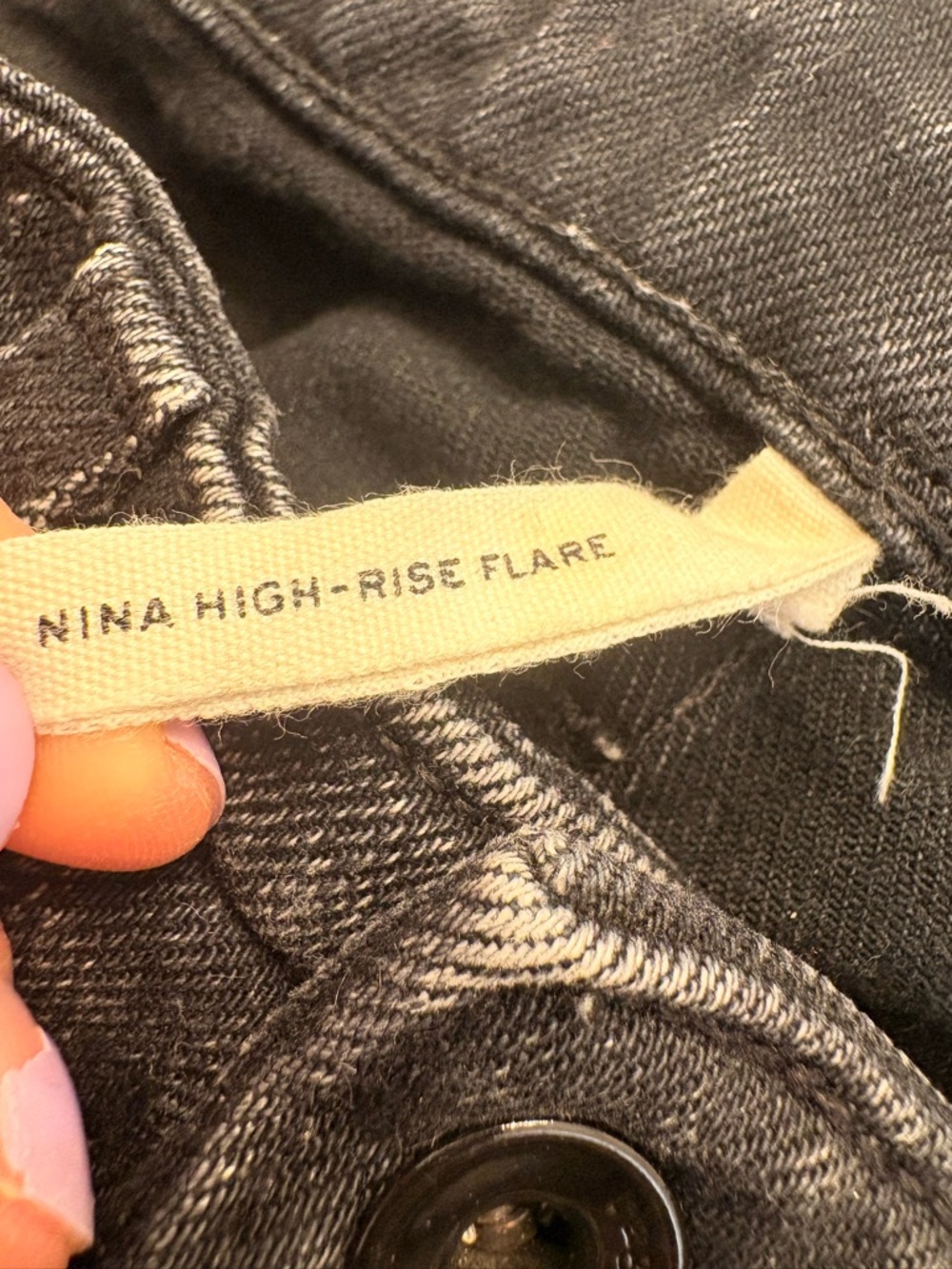 Rag & Bone Nina High-Rise Flare Onyx Black Size 24 - Picture 8 of 11